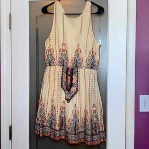 Altar’d State Cream Colored Tribal Print Dress